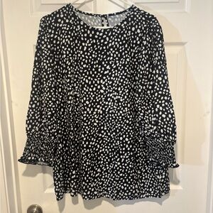 Black and White Polka Dot Women's Top